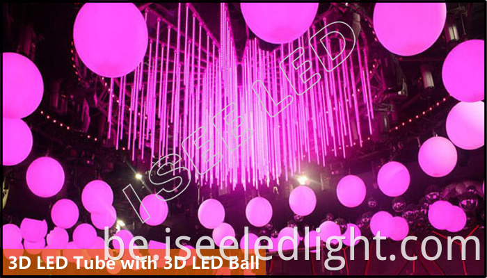 3D led tube with 3D led ball